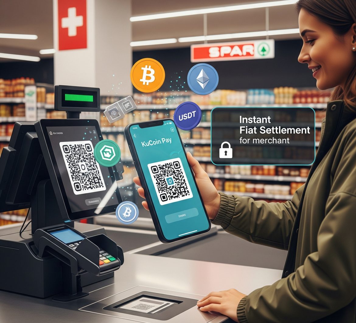 KuCoin, a leading global cryptocurrency platform, announced on September 18, 2025, that its payment division, KuCoin Pay, has partnered with Swiss-based digital asset services provider DFX.swiss. The collaboration introduces a crypto-to-fiat payment system in Switzerland, allowing consumers to pay with stablecoins and other cryptocurrencies at over 100 SPAR stores.Through this integration, KuCoin Pay connects with DFX.swiss’s OpenCryptoQR system. The partnership aims to make cryptocurrencies more practical for daily use, transforming them from investment assets into functional payment methods. Consumers retain control over their funds through secure, non-custodial mechanisms, enabling everyday transactions such as grocery shopping to be conducted with digital assets seamlessly.Benefits for consumers and merchantsThe KuCoin Pay–DFX.swiss integration provides several key advantages. Transactions are processed quickly and securely by scanning the OpenCryptoQR code via the KuCoin app. Users benefit from zero gas fees, while merchants receive instant fiat settlements without facing conversion challenges. The system also offers lower commission fees compared with traditional payment methods, providing an efficient alternative to conventional retail payments.<blockquote>Raymond Ngai, KuCoin Pay Lead, highlighted the strategic importance of the collaboration: “We are thrilled to partner with DFX.swiss, whose innovative gateway supports popular payment methods while ensuring compliance with Swiss financial regulations. At KuCoin Pay, we are committed to making crypto part of daily life, enhancing its real-world utility, and creating seamless shopping experiences for our 41 million global users by bridging traditional retail and digital asset payments.”</blockquote>Cyrill Thommen, Founder and CEO of DFX.swiss, described the partnership as “another step toward advancing crypto payments internationally,” emphasizing the company’s mission to make digital assets accessible and usable in everyday life.Expanding crypto adoption across sectorsKuCoin Pay has been expanding its reach into multiple sectors, including retail, e-commerce, global travel bookings, gaming, coupons, and gift cards. The platform recently introduced an on-chain solution to complement its off-chain services, creating a decentralized framework for direct cryptocurrency payments.These developments underscore KuCoin Pay’s focus on compliance, security, and global growth. By enabling crypto payments in retail environments, the company aims to broaden adoption while strengthening the link between crypto assets and traditional fiat systems.The collaboration with DFX.swiss represents a significant step in integrating regulated cryptocurrency payments into mainstream retail, demonstrating how digital assets can become practical tools for daily financial activities. By combining KuCoin Pay’s technology with DFX.swiss’s user-focused infrastructure, the partnership provides both convenience for consumers and efficiency for merchants, reflecting a growing trend of bridging digital and traditional payment ecosystems.As digital assets continue to gain traction, initiatives like the KuCoin Pay–DFX.swiss collaboration could play a crucial role in making crypto payments more widely accepted and operational in everyday commerce. The move highlights the potential for cryptocurrency to become a routine part of consumer spending in regulated markets, reinforcing the sector’s ongoing evolution.The post <a href="https://invezz.com/news/2025/09/18/kucoin-pay-partners-with-dfx-swiss-to-enable-crypto-payments-at-retail-stores/">KuCoin Pay partners with DFX.swiss to enable crypto payments at retail stores</a> appeared first on <a href="https://invezz.com/">Invezz</a>