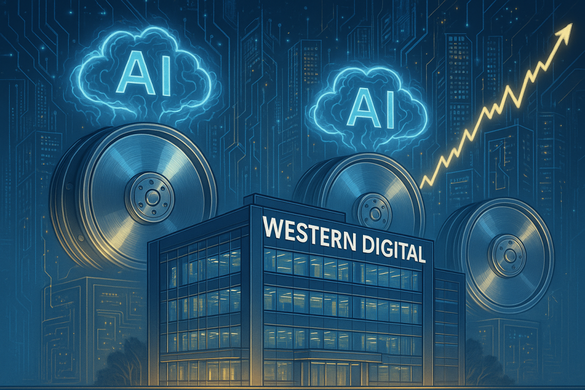 Shares of Western Digital Corp. surged on Friday after the data-storage company reported better-than-expected fiscal first-quarter earnings and stronger guidance, buoyed by continued demand from hyperscaler customers building artificial-intelligence infrastructure. The company’s results and outlook reinforced optimism that the AI-driven storage boom remains far from over.Western Digital’s stock jumped 14% to $157.65 on Friday, extending its stellar run this year. The stock also hit its 52-week high during the session.At the time of writing, the stock was trading at $148.24, up by 7%. The shares have soared more than 229% year to date.Earnings beat and expanding marginsFor the quarter ended in September, Western Digital posted earnings of $1.78 per share, beating both its own guidance and Wall Street estimates of $1.59 per share. Revenue came in at $2.82 billion, up 27% from the same period last year and ahead of analysts’ expectations of $2.73 billion.The company’s gross margin widened significantly to 43.9%, compared with 37.3% a year earlier, reflecting stronger pricing power and an improving product mix. The robust quarter was driven by sustained demand for hard disk drives (HDDs), particularly from cloud computing and AI-focused customers. “Looking ahead, we’re excited about the opportunities AI continues to unlock for our business even as we navigate macroeconomic uncertainties,” said CEO Irving Tan on a conference call.Tan also noted that the company’s top seven customers have placed purchase orders through at least the first half of next year, while one major hyperscaler has signed an agreement extending through 2027.Strong guidance and analyst optimismWestern Digital provided upbeat guidance for its second fiscal quarter, forecasting revenue of about $2.9 billion, plus or minus $100 million. That range sits above analysts’ average forecast of $2.83 billion. The company expects gross margins to expand further, reaching between 44% and 45%.Analysts broadly welcomed the results. “Another impressive beat and guidance underscores the strong demand for HDDs,” wrote Evercore ISI analysts Amit Daryanani and Irvin Liu in a research note. They added that the ongoing shift toward higher-capacity drives should support continued margin expansion. Evercore reiterated its Outperform rating and $190 price target on Western Digital stock.Benchmark Equity Research analyst Mark Miller also credited the performance to sustained capital spending by technology companies building out AI and data center capacity. Benchmark maintained a Buy rating and said it is in the process of raising its price target following the earnings report.AI boom fuels sector-wide rallyThe surge in Western Digital shares follows similarly strong results from Seagate Technology Holdings, which earlier this week reported revenue and profit above estimates. Seagate’s stock has risen more than 22% since its report.Both companies have benefited from the ongoing global race to expand AI-related data infrastructure, which has driven massive investment in storage capacity. According to Goldman Sachs, global AI infrastructure spending could reach $3 trillion to $4 trillion by 2030.Western Digital and Seagate are now the second and third-best performers on the S&P 500 this year, trailing only Robinhood Markets. Meanwhile, Sandisk, spun out of Western Digital in February, has seen its shares rise fivefold ahead of its November 6 earnings report.The broader S&P 1500 technology hardware, storage, and peripherals sector has jumped more than 12% in 2025, hitting a record high on Friday.“If you went back twelve or twenty-four months and you asked somebody about AI, they wouldn’t have talked about hard disks,” said Martin Frandsen, portfolio manager at Principal Asset Management. “It’s exciting.”The post <a href="https://invezz.com/news/2025/10/31/western-digital-surges-on-strong-earnings-and-rising-ai-driven-demand/">Western Digital surges on strong earnings and rising AI-driven demand</a> appeared first on <a href="https://invezz.com/">Invezz</a>