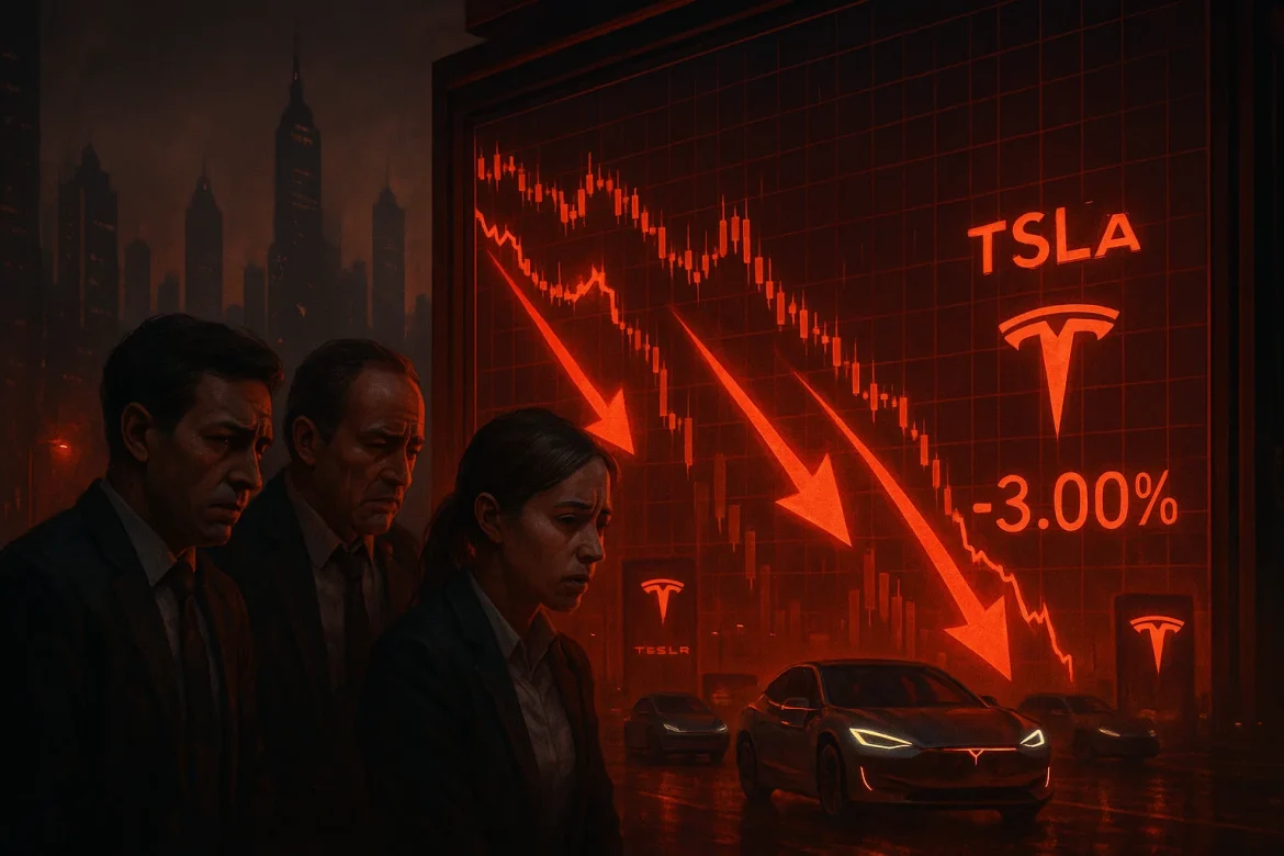 Tesla stock fell early Thursday, tracking broader market weakness and investor uncertainty ahead of a key shareholder vote on CEO Elon Musk’s pay package. At the time of writing, the Tesla stock was down over 4% to $440.31.The decline comes in a down market, but sentiment around Tesla has also been clouded by fresh developments concerning corporate governance and autonomous driving efforts. Bloomberg reported that California asset manager Calpers is opposing Musk’s proposed $1 trillion compensation plan, which will be voted on during Tesla’s annual shareholder meeting on November 6.The opposition from one of the largest public pension funds adds another layer of uncertainty. Analysts, however, generally expect the pay package to be approved. A rejection would likely inject fresh volatility into Tesla’s stock and could further strain relations between Musk and shareholders.Broader tech weakness adds to pressureTesla’s decline also coincided with weakness in several major technology names after their latest earnings reports. Shares of Meta Platforms and Microsoft fell 8.3% and 2.7%, respectively, in early trading, while Alphabet gained 7.4% after its quarterly results exceeded expectations.Tesla is often viewed as part of the broader artificial intelligence trade, given investor expectations that its AI-driven robotaxi and robotics businesses could become major earnings drivers in the future. That association leaves the stock vulnerable to shifts in sentiment across the AI and technology sectors.Cybertruck recall The US National Highway Traffic Safety Administration said Tesla is recalling 6,197 model year 2024 Cybertrucks to fix an issue with a light bar. It marks the 10th recall for the vehicle.Still, such recalls are routine in the auto industry and rarely have a material impact on stock performance unless repair costs are significant or safety concerns are severe. The latest issue involving roughly 6,000 vehicles does not appear to meet either threshold.So far this year, Tesla has recalled about 750,000 vehicles, while the 12 largest automakers have collectively recalled around 26 million units, according to NHTSA data.Robotaxi rollout faces regulatory roadblocksSeparately, Tesla shares have come under renewed pressure following reports that the company is falling behind on its autonomous ride-hailing service plans. According to <a href="https://www.theinformation.com/articles/teslas-scaled-back-robotaxi-timeline-still-faces-obstacles">The Information</a>, Musk has lowered expectations for Tesla’s robotaxi rollout, which he has described as essential to the company’s long-term future.Tesla has reportedly not completed regulatory filings required to offer robotaxi rides in Arizona and Nevada—two of the three additional states Musk previously said would see service launches by the end of 2025. While Florida’s looser regulatory framework could allow for earlier operations, Tesla has yet to apply for approval in California, where it currently tests its autonomous vehicles with human safety drivers.The delays challenge Musk’s revised target to launch the service in 8–10 US metro areas within the next two months, a sharp reduction from his July goal of reaching “half the US population by the end of 2025.” Varying state and municipal regulations continue to complicate the company’s ambitions for a large-scale rollout of fully autonomous vehicles.The post <a href="https://invezz.com/news/2025/10/30/why-tesla-stock-is-crashing-over-4-on-thursday/">Why Tesla stock is crashing over 4% on Thursday</a> appeared first on <a href="https://invezz.com/">Invezz</a>